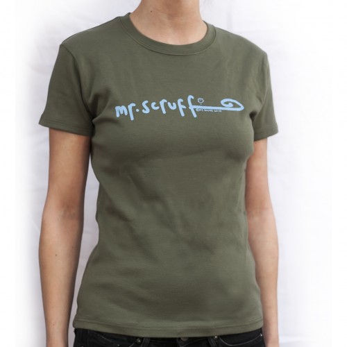 Ladies Blue  'Mr Scruff Tag' T-Shirt - 